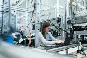 Engineering An engineering student exploring cutting-edge technology during their study abroad experience